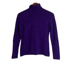 Lord  & Taylor purple 100 cashmere turtle neck sweater